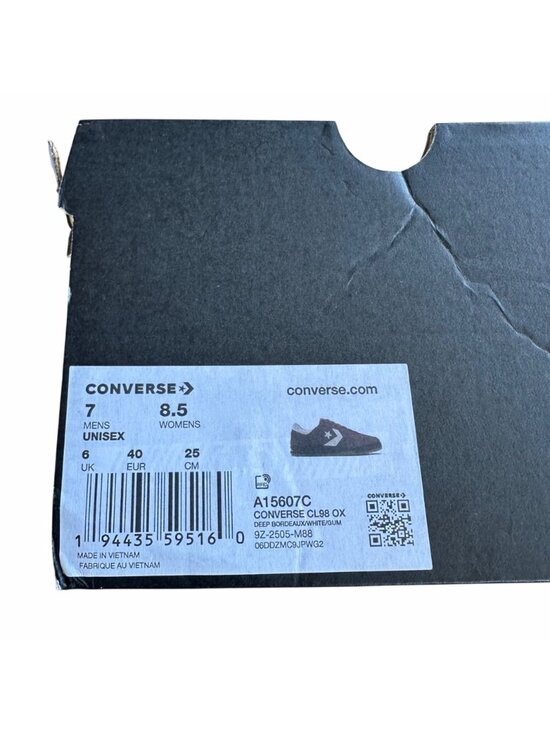 Converse CL98 Suede Low Black Deep Bordeaux Gum Sz 7 Mens shoes Sneakers A15607C main image 11